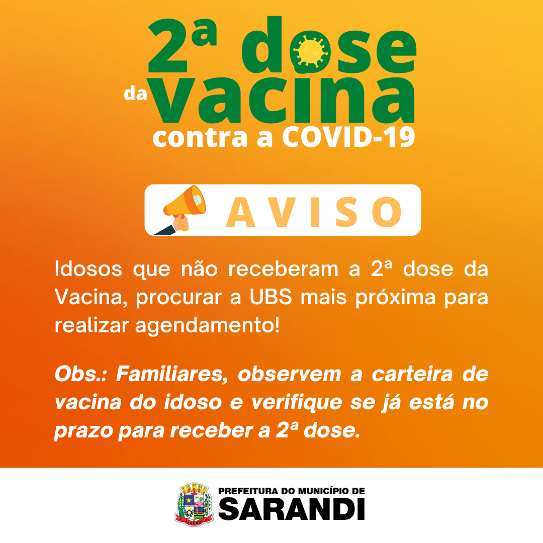 Comunicado 2ª dose da vacina contra a Covid-19